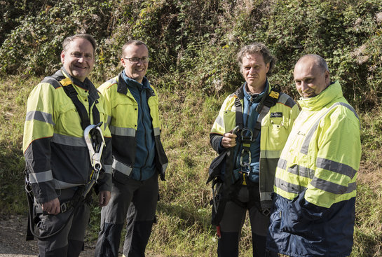 De laatste bedieners van het kraaiennest: Geert Bynens, Alain Dries, Freddy Kuijpers en Timmy Janssens