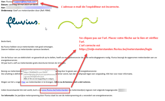 Phishing e-mail: Geef uw meterstanden door