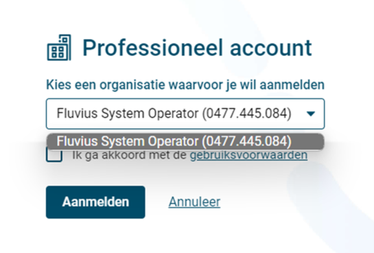 Mijn Fluvius deux organisations