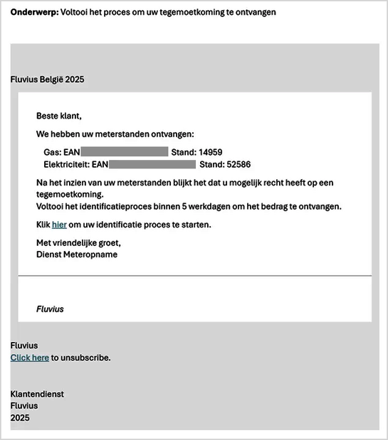 Phishing e-mail: Identificatieproces tegemoetkoming Phishing e-mail: Identificatieproces tegemoetkoming